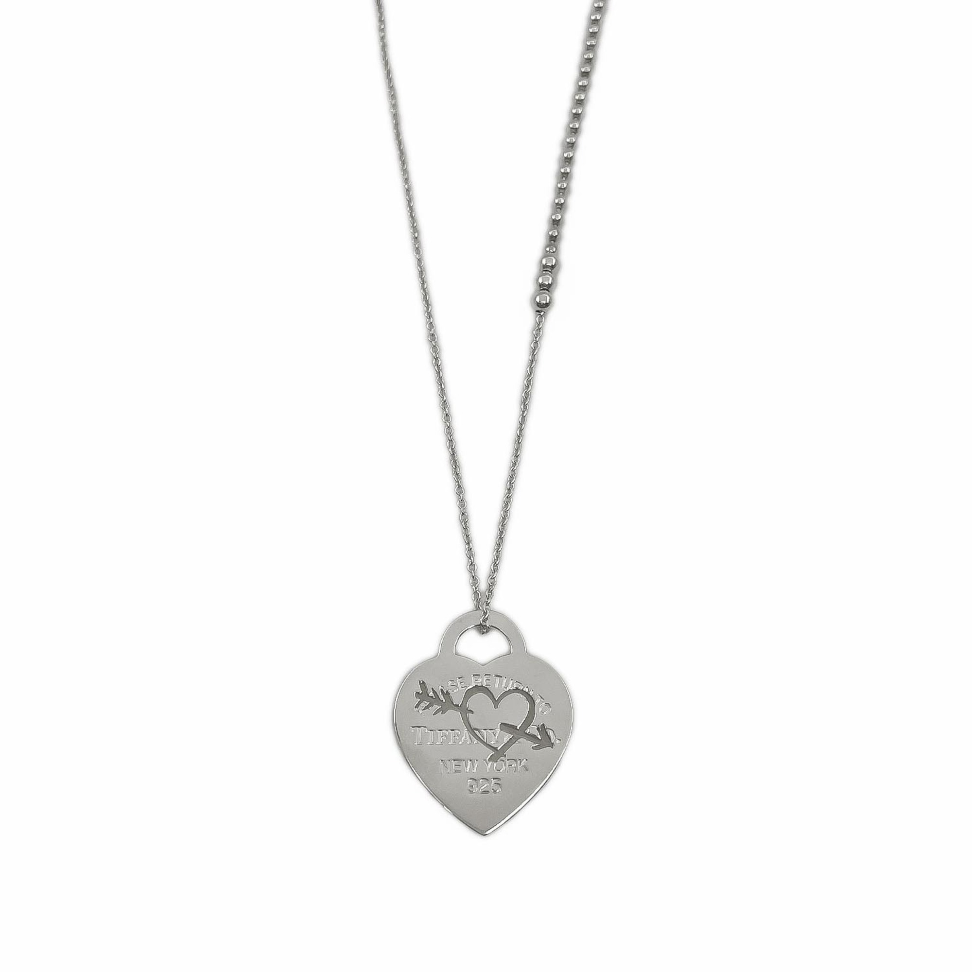 Tiffany & Co. Return To Heart Tag Etched Arrow Necklace Pendant Sv925 Silver ...